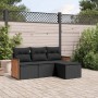 4-teilige Gartensofagarnitur mit schwarzen synthetischen Rattankissen von , Gartensets - Ref: Foro24-3227581, Preis: 258,59 €...