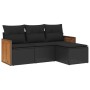 4-piece garden sofa set with black synthetic rattan cushions by , Garden sets - Ref: Foro24-3227581, Price: 258,59 €, Discoun...