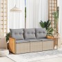 Gartensofa-Set mit beigen Kissen, 3-teilig, PE-Rattan von , Gartensets - Ref: Foro24-3227438, Preis: 236,66 €, Rabatt: %