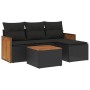 Set de muebles de jardín 5 pzas y cojines ratán sintético negro de , Conjuntos de jardín - Ref: Foro24-3227588, Precio: 287,0...