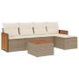 Garden sofa set with cushions 6 pieces beige synthetic rattan by , Garden sets - Ref: Foro24-3227605, Price: 430,99 €, Discou...