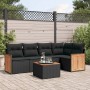 6-teiliges Gartensofa-Set und schwarze synthetische Rattankissen von , Gartensets - Ref: Foro24-3227630, Preis: 373,39 €, Rab...