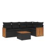 6-teiliges Gartensofa-Set und schwarze synthetische Rattankissen von , Gartensets - Ref: Foro24-3227630, Preis: 373,39 €, Rab...