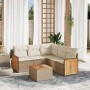 Gartensofa-Set mit Kissen, 6-teilig, beiges synthetisches Rattan von , Gartensets - Ref: Foro24-3227647, Preis: 507,60 €, Rab...