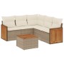 Garden sofa set with cushions 6 pieces beige synthetic rattan by , Garden sets - Ref: Foro24-3227647, Price: 507,60 €, Discou...