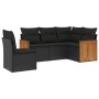 Set de muebles de jardín 5 pzas y cojines ratán sintético negro de , Conjuntos de jardín - Ref: Foro24-3227651, Precio: 325,7...