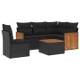 6-piece garden sofa set and black synthetic rattan cushions by , Garden sets - Ref: Foro24-3227658, Price: 366,27 €, Discount: %