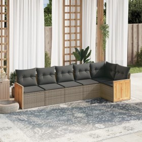 6-piece garden furniture set and gray synthetic rattan cushions by , Garden sets - Ref: Foro24-3227670, Price: 429,03 €, Disc...