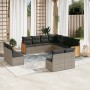 11-piece garden sofa set and gray synthetic rattan cushions by , Garden sets - Ref: Foro24-3227768, Price: 711,76 €, Discount: %