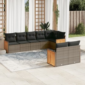 8-piece garden sofa set and gray synthetic rattan cushions by , Garden sets - Ref: Foro24-3227831, Price: 614,06 €, Discount: %