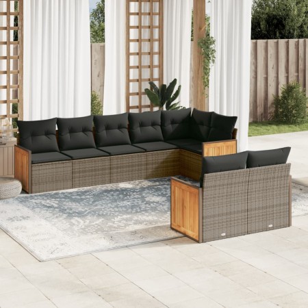 8-teiliges Gartensofa-Set und graue synthetische Rattankissen von , Gartensets - Ref: Foro24-3227831, Preis: 600,04 €, Rabatt: %