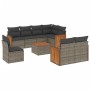 9-teiliges Gartenmöbel-Set und graue synthetische Rattankissen von , Gartensets - Ref: Foro24-3227852, Preis: 654,32 €, Rabat...