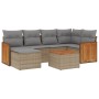 7-piece garden sofa set and beige synthetic rattan cushions by , Garden sets - Ref: Foro24-3227865, Price: 478,35 €, Discount: %