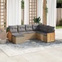 7-piece garden sofa set and beige synthetic rattan cushions by , Garden sets - Ref: Foro24-3227886, Price: 497,06 €, Discount: %