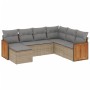 7-piece garden sofa set and beige synthetic rattan cushions by , Garden sets - Ref: Foro24-3227886, Price: 497,06 €, Discount: %