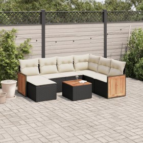 8-teiliges Gartensofa-Set und schwarze synthetische Rattankissen von , Gartensets - Ref: Foro24-3227890, Preis: 531,98 €, Rab...