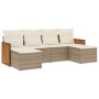 Gartensofa-Set mit Kissen, 6-teilig, beiges synthetisches Rattan von , Gartensets - Ref: Foro24-3227899, Preis: 424,26 €, Rab...