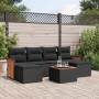 7-teiliges Garten-Essset und schwarze Kissen aus synthetischem Rattan von , Gartensets - Ref: Foro24-3227903, Preis: 377,83 €...