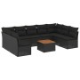 Gartensofa-Set 10-teilig mit schwarzen synthetischen Rattankissen von , Gartensets - Ref: Foro24-3256118, Preis: 604,47 €, Ra...