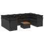 Gartensofa-Set 10-teilig mit schwarzen synthetischen Rattankissen von , Gartensets - Ref: Foro24-3256132, Preis: 631,49 €, Ra...