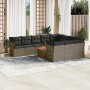 11-piece garden sofa set and gray synthetic rattan cushions by , Garden sets - Ref: Foro24-3256172, Price: 663,46 €, Discount: %