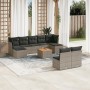 10-piece garden sofa set with gray synthetic rattan cushions by , Garden sets - Ref: Foro24-3256193, Price: 585,77 €, Discoun...