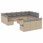 Set sofás jardín 14 pzas y cojines ratán sintético beige mezcla de , Conjuntos de jardín - Ref: Foro24-3256234, Precio: 899,4...