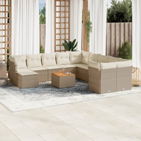 12-teiliges Gartensofa-Set und braune synthetische Rattankissen von , Gartensets - Ref: Foro24-3256310, Preis: 858,02 €, Raba...