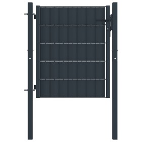 Anthracite gray PVC and steel fence gate 100x101 cm by vidaXL, garden gates - Ref: Foro24-145233, Price: 192,99 €, Discount: %