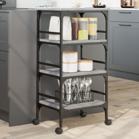 Carrito de cocina madera ingeniería gris Sonoma 45x35x89,5 cm de , Carros de cocina y comedor - Ref: Foro24-842329, Precio: 6...