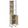 Sonoma oak engineered wood bathroom cabinet 33x33x185.5 cm by , Dressing tables - Ref: Foro24-842472, Price: 104,00 €, Discou...