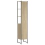 Sonoma oak engineered wood bathroom cabinet 33x33x185.5 cm by , Dressing tables - Ref: Foro24-842472, Price: 104,00 €, Discou...