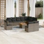 11-piece garden sofa set and gray synthetic rattan cushions by , Garden sets - Ref: Foro24-3224177, Price: 671,33 €, Discount: %