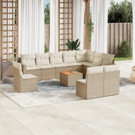 11-teiliges Gartensofa-Set mit beigen synthetischen Rattankissen von , Gartensets - Ref: Foro24-3224175, Preis: 864,99 €, Rab...