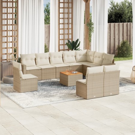 11-teiliges Gartensofa-Set mit beigen synthetischen Rattankissen von , Gartensets - Ref: Foro24-3224175, Preis: 784,12 €, Rab...