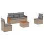 Gartensofa-Set mit Kissen, 6-teilig, beiges synthetisches Rattan von , Gartensets - Ref: Foro24-3259938, Preis: 419,93 €, Rab...