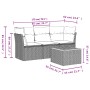 Gartensofa-Set mit Kissen, 4-teilig, beiges synthetisches Rattan von , Gartensets - Ref: Foro24-3223469, Preis: 252,58 €, Rab...