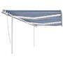 Toldo automático LED sensor de viento azul y blanco 6x3 m de , Toldos - Ref: Foro24-3070011, Precio: 923,12 €, Descuento: %