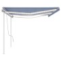 Toldo automático LED sensor de viento azul y blanco 6x3 m de , Toldos - Ref: Foro24-3070011, Precio: 923,12 €, Descuento: %