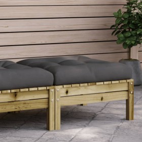 Gartenhocker mit Kissen aus imprägniertem Kiefernholz von , Modulare Sofas für den Außenbereich - Ref: Foro24-838168, Preis: ...