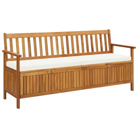 Banco de almacenaje con cojín de madera maciza de acacia 170 cm de vidaXL, Bancos de jardín - Ref: Foro24-45912, Precio: 290,...