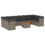 11-piece garden sofa set and gray synthetic rattan cushions by , Garden sets - Ref: Foro24-3223834, Price: 665,22 €, Discount: %