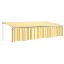 Toldo retráctil manual con persiana amarillo y blanco 6x3 m de , Toldos - Ref: Foro24-3069478, Precio: 541,84 €, Descuento: %