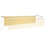 Manual retractable awning with yellow and white blinds 6x3 m by , Awnings - Ref: Foro24-3069478, Price: 509,20 €, Discount: %