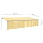 Toldo retráctil manual con persiana amarillo y blanco 6x3 m de , Toldos - Ref: Foro24-3069478, Precio: 541,84 €, Descuento: %