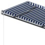 Toldo de pie retráctil manual azul y blanco 450x300 cm de , Toldos - Ref: Foro24-3069756, Precio: 424,00 €, Descuento: %