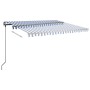 Blue and white manual retractable foot awning 450x300 cm by , Awnings - Ref: Foro24-3069756, Price: 424,00 €, Discount: %