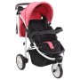 Rosa und schwarzer 3-Rad-Kinderwagen/Kinderwagen von vidaXL, Kinderwagen - Ref: Foro24-10181, Preis: 167,99 €, Rabatt: %