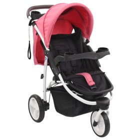 Pink and black 3-wheel stroller/stroller by vidaXL, Baby strollers - Ref: Foro24-10181, Price: 167,99 €, Discount: %