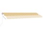 Automatic awning LED wind sensor yellow white 600x300cm by , Awnings - Ref: Foro24-3069613, Price: 900,52 €, Discount: %